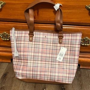 👜Elliott Lucca Large Sienna Plaid Tote